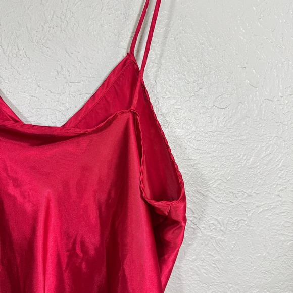 Vtg 90s Anne Stuart Red Satin Chemise 2X Sleepwear‎ Lingerie Intimates Nightgown - Picture 7 of 10